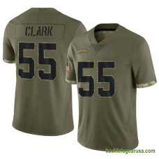 Youth Kansas City Chiefs Frank Clark Olive Limited 2022 Salute To Service Kcc216 Jersey C1752